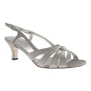 NWT David Tate Silver Strappy Heels 11W